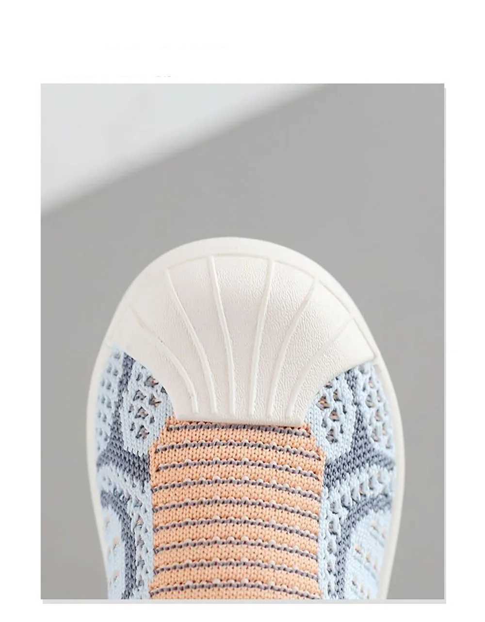 Athletic Outdoor Cotton Knitted Childrens Sport Sneakers Breathable Toddler Shoes For Baby Anti-slippery Floor Footwear Girls Sneakers H241223