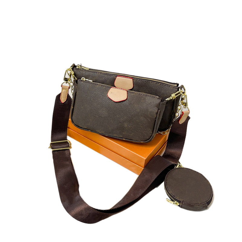 Designer Black White Leather Small Three-in-one Shoulder Bag