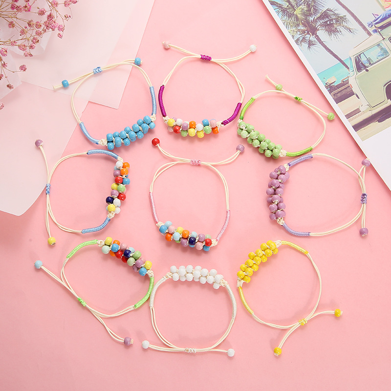 2021 Hot Sale Retro Bracelet Women's Flower Leaf Ceramic Hand Made DIY Bracelets Artware For Woman Girl Gift Jewelery Wholesale