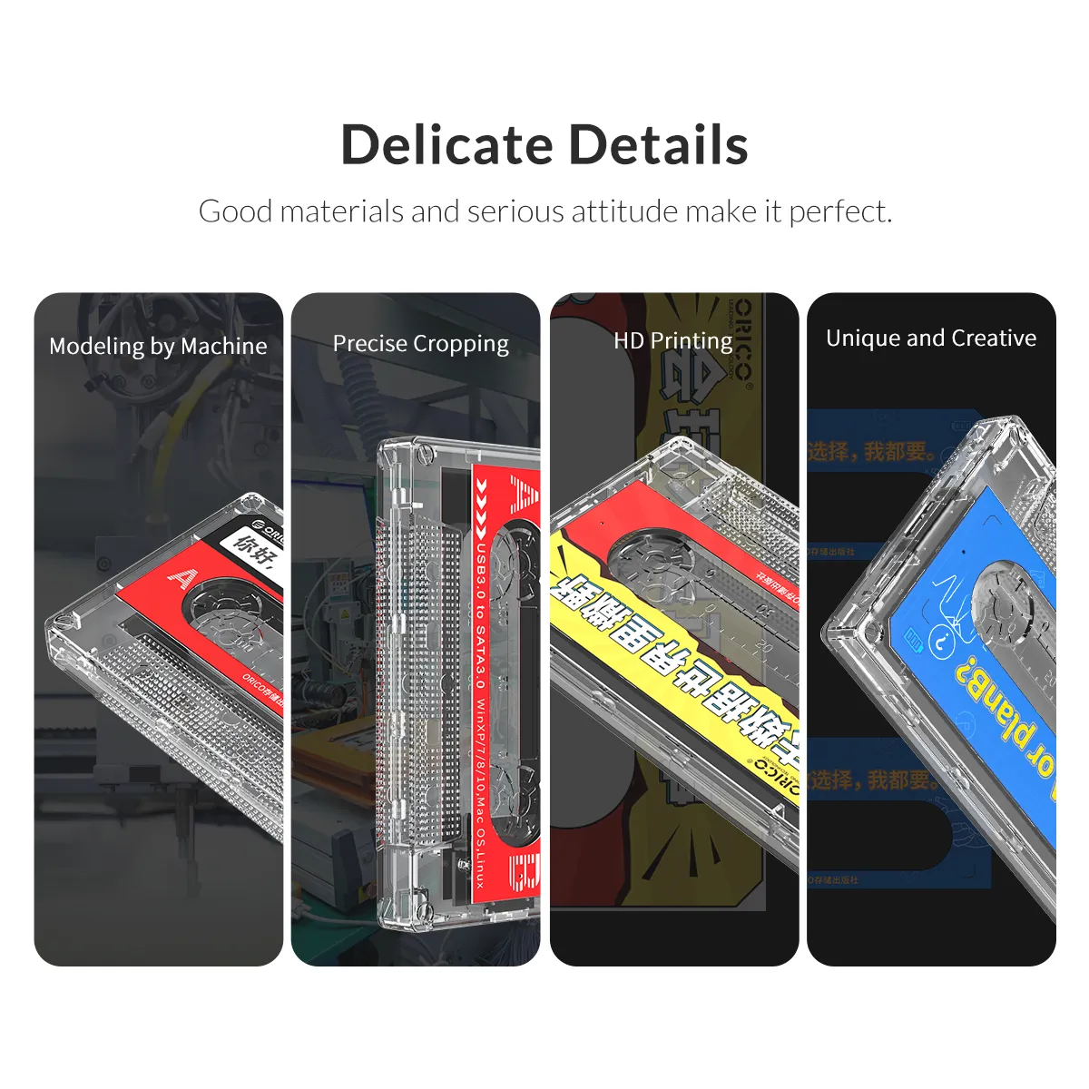 HDD Enclosure External Hard Drive Case SATA to USB 3.0 5Gbps 2.5 inch SSD Transparent Case for 2.5'' 7mm-9.5mm SSD HDD Box