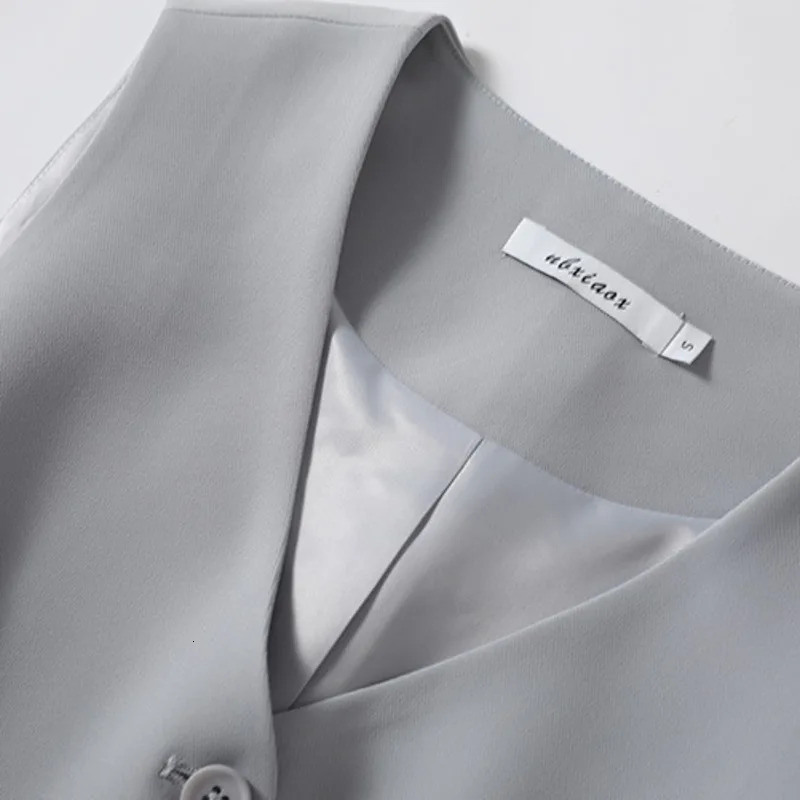 #0723 Black Gray White Short Blazer Vest Women Single Breasted Office Coat Thin Female Outerwear Spring Summer 240523