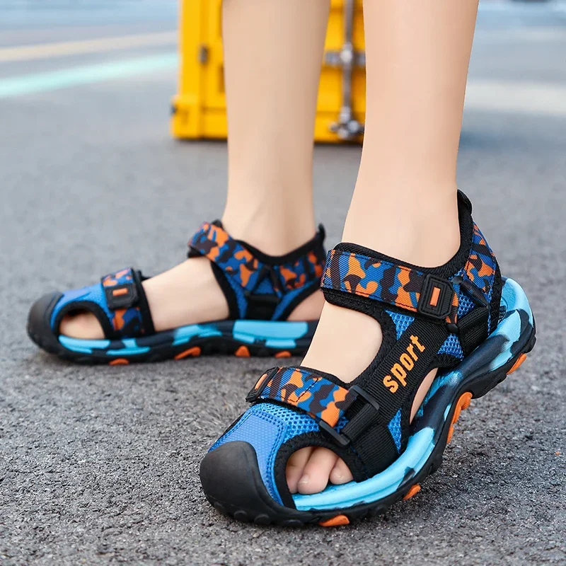 Children Summer Boys Sandals High Quality Kids Shoes Toddlers Cut-outs Big Canvas Rain Breathable Sandalias 4-12 Years 0508 z250513