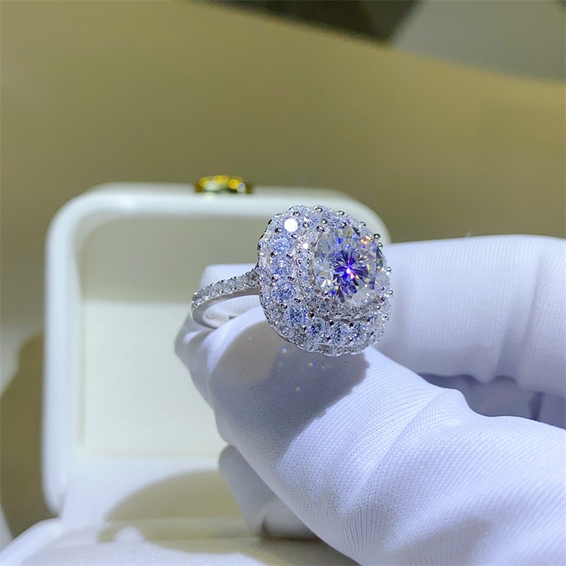 ring, designer VVS1 cut dia experiment D color Moissanite best gift boutique jewelry