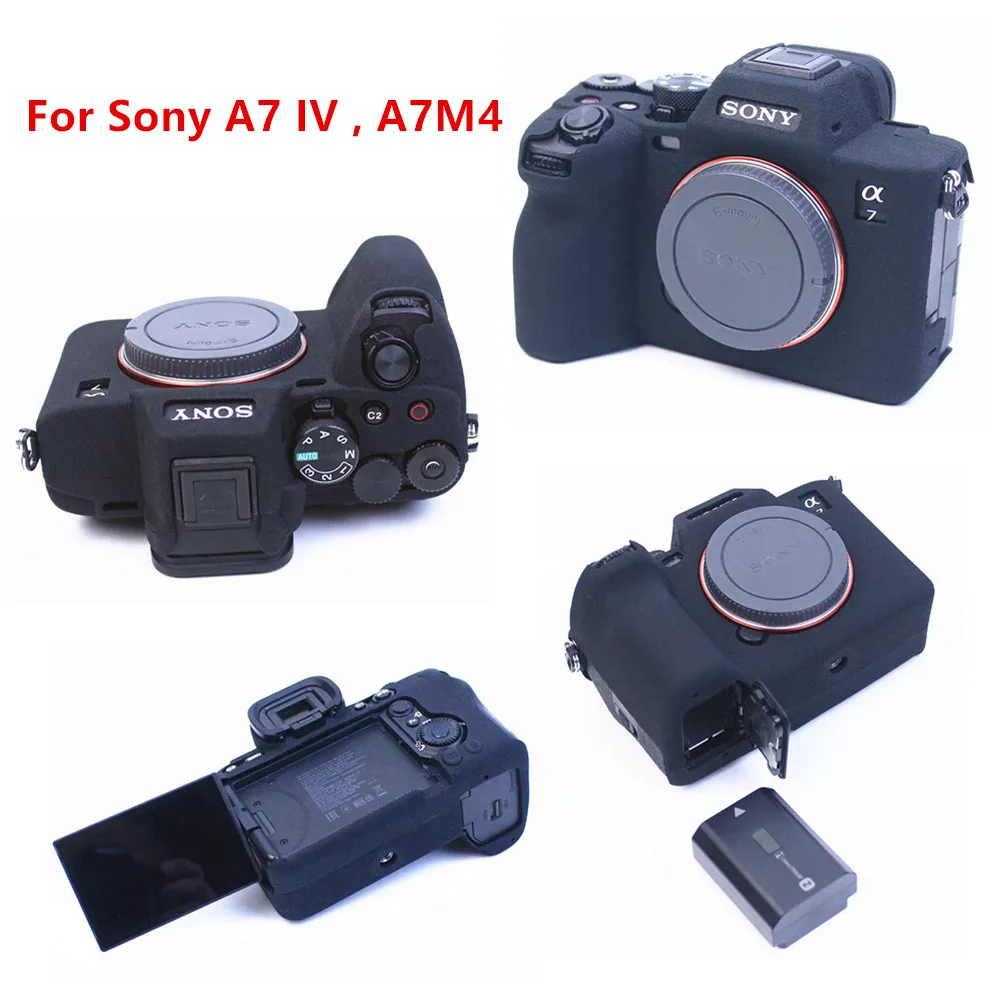 A7M4 Anti-skid Texture Design Silicone DSLR Camera Body Case Protective Skin Cover Bag for Sony A7IV A7 IV Digital Cameras