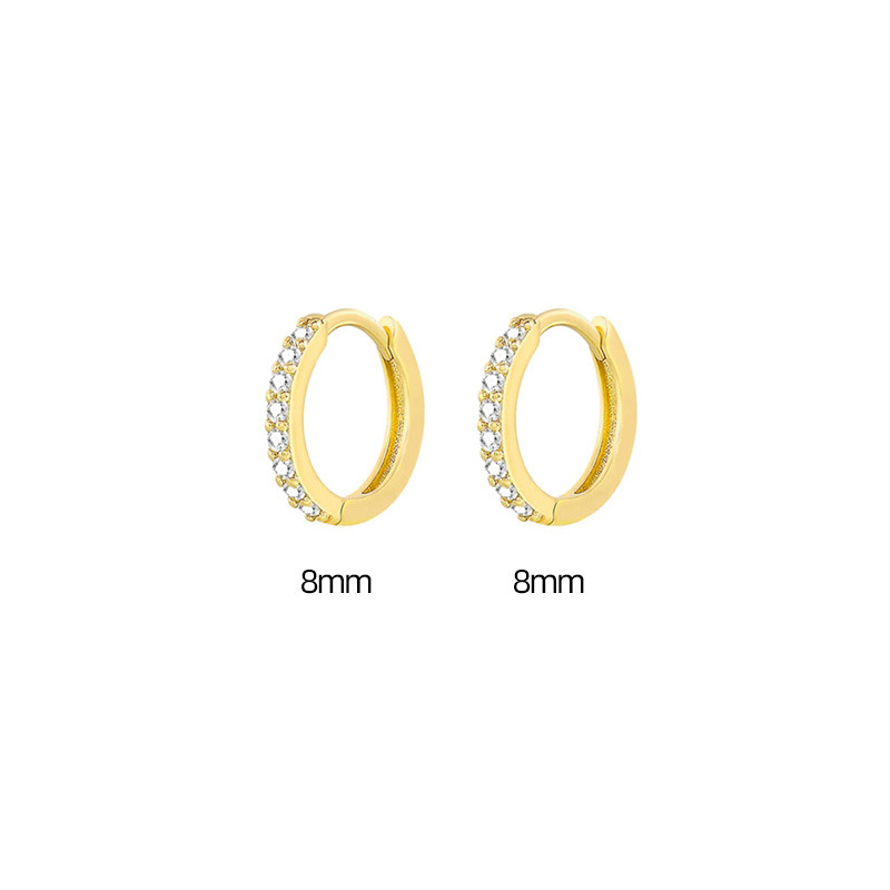 Cubic Zirconia Hoops Earrings for Women Small Cartilage Diamond Sterling Silver Huggie Hoop Earrings Cz Ear Studs Jewelry Wedding Mothers Day Jewelry 