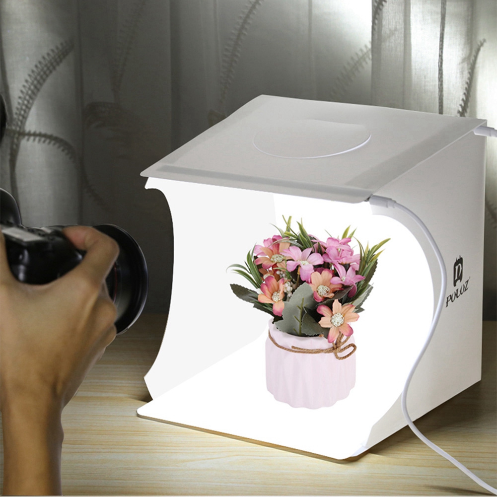 PULUZ Portable Photo Studio Photography 1 2 LED Panel Folding Box Lighting Studio Shooting Tent Box Kit Diffuse Softbox Lightbox