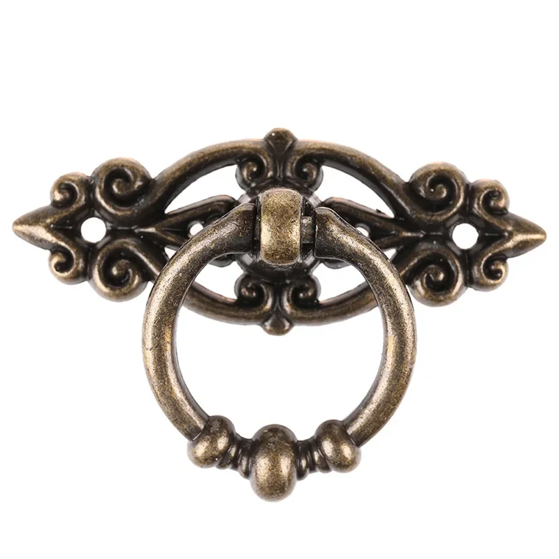 Retro Zinc Alloy Kitchen Drawer Cabinet Door Handle Furniture Knobs Hardware Cupboard Antique Pull Handles Bronze Tone + Screw