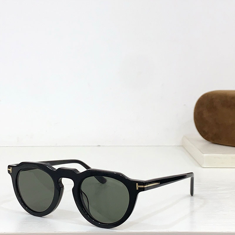 Fashion designer designed men and women sunglasses with chain FT1129 full texture ultra good UV400 retro full frame sunglasses with glasses case