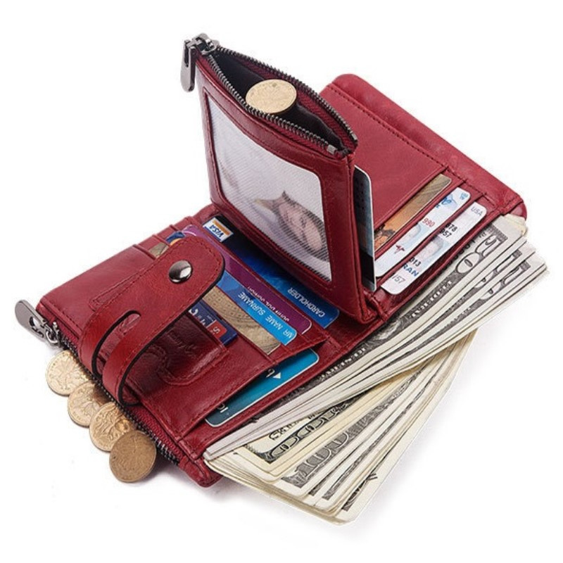 New Women Wallet Female Genuine Leather Coin Purse Small Walet Portomonee Zipper And Money Bag Lady Mini Card Holder