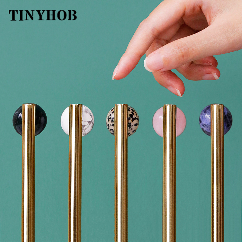 Art Handle/Natural Marble + Brass Knobs Nordic Handles Drawer Pulls Kitchen Cabinet Knobs and Handles Pink Furniture Hardware