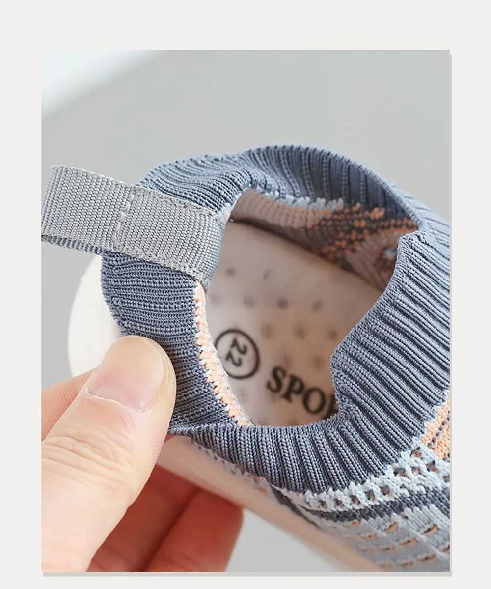 Athletic Outdoor Cotton Knitted Childrens Sport Sneakers Breathable Toddler Shoes For Baby Anti-slippery Floor Footwear Girls Sneakers H241223