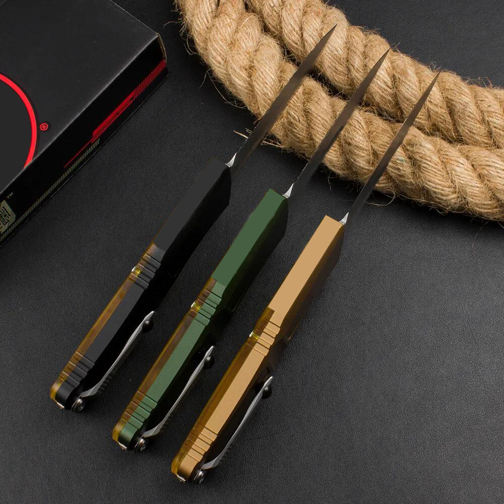 6Models Combat-TR Knife Double action D2 Blade Aviation aluminum+PEI handles Tactical Pocket Knives Self-Defense EDC Tools