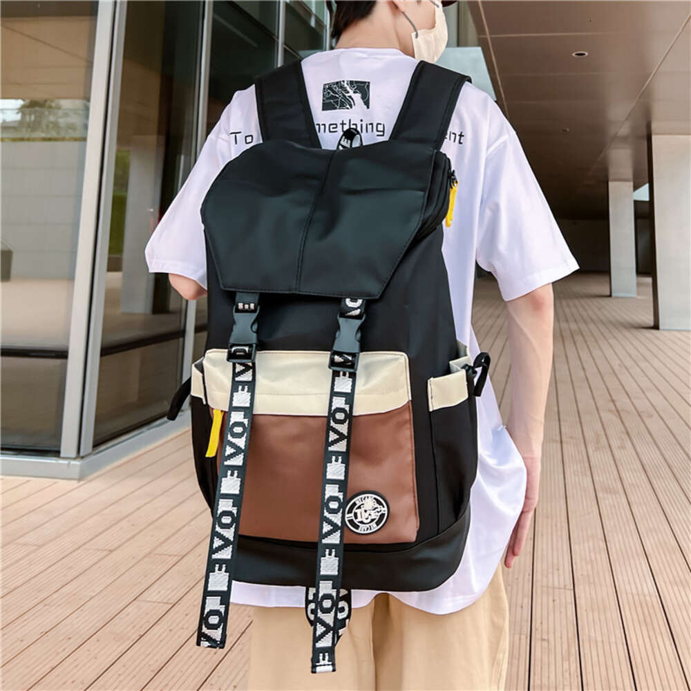 Ddmytiger Ddmytiger Korean Color Blocking New Fashion Trend Leisure Outdoor Travel Male Middle School Student Personalized Backpack Female H
