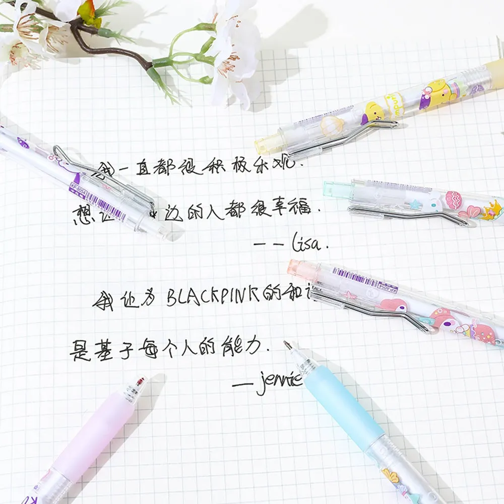 12pcs/lot Cartoon Penguin Kuromi Neutral Pen 0.5mm Black Gel Pens Students Writing School Offices Stationery Supplies