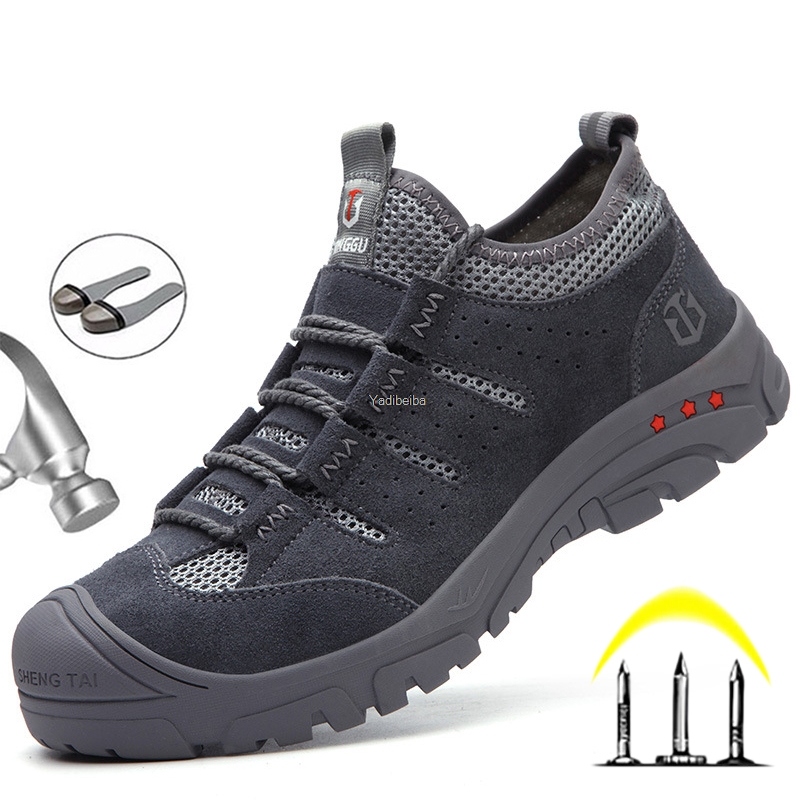 Steel Men's Toe Breathable Working Men Safety Boots Puncture-Proof Work Shoes Sneakers Man 5bcf