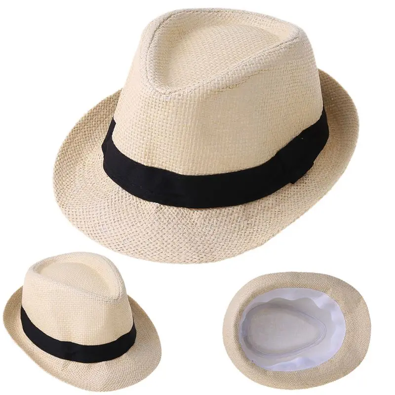 Children Kids Summer Beach 2025 Straw Hat Jazz Panama Breathable Hat Large Brim Outdoor new Breathable Hats Girls Boy Sunhat