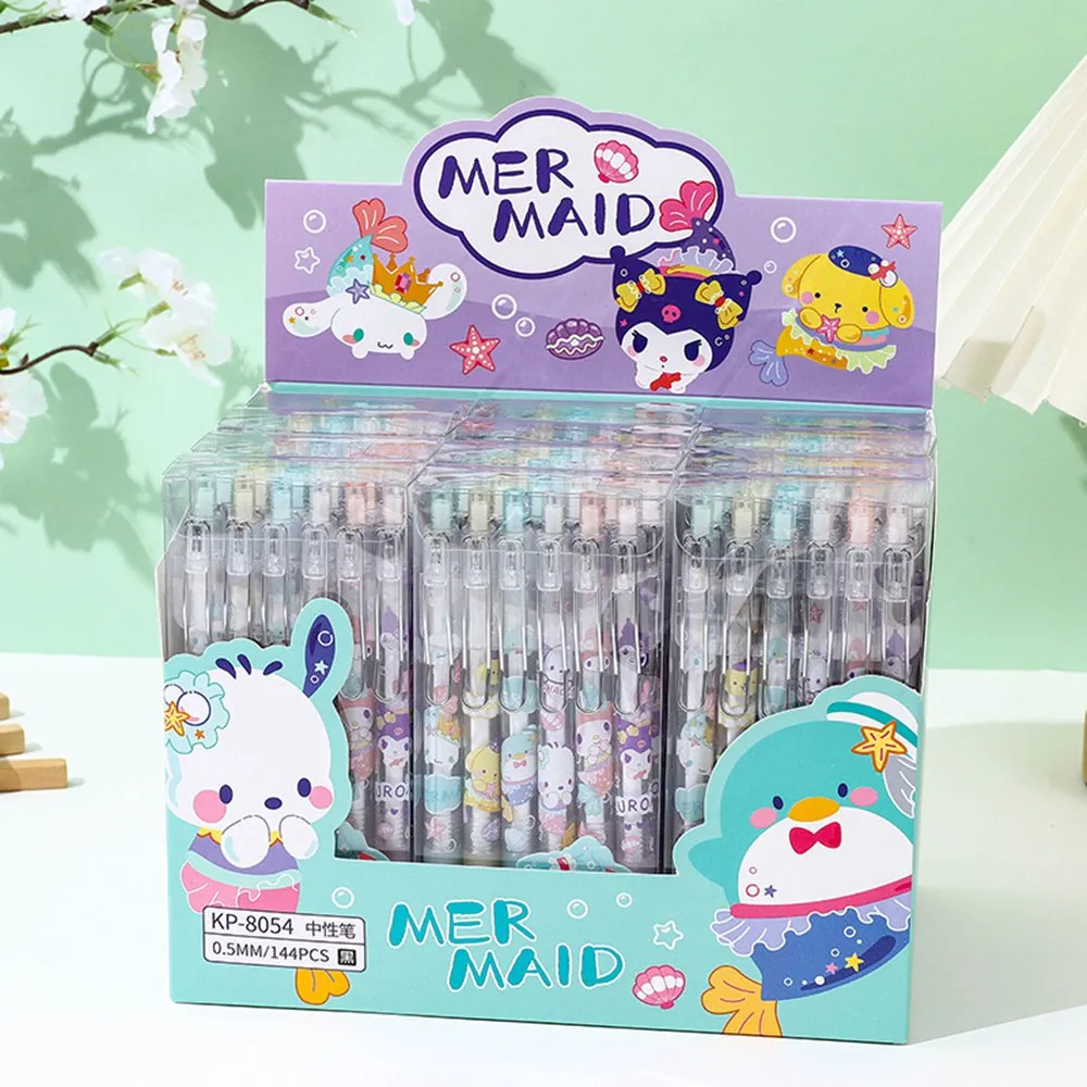 12pcs/lot Cartoon Penguin Kuromi Neutral Pen 0.5mm Black Gel Pens Students Writing School Offices Stationery Supplies