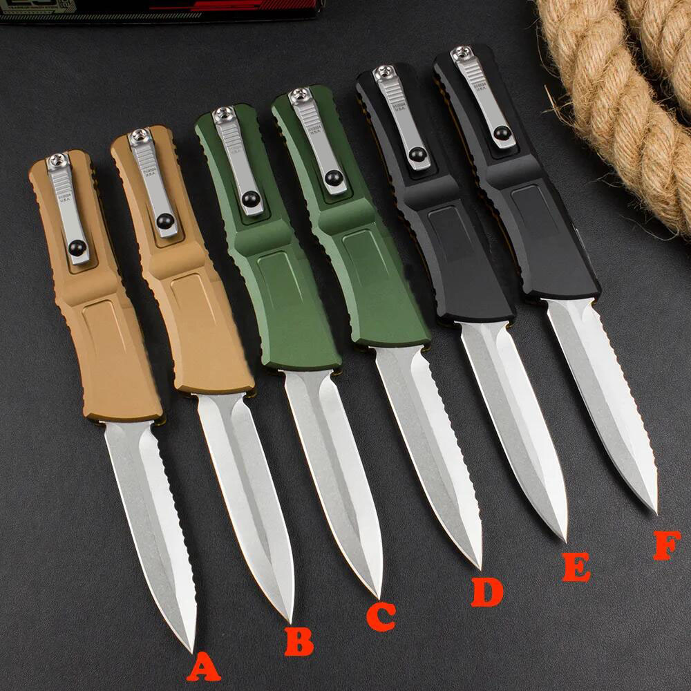 6Models Combat-TR Knife Double action D2 Blade Aviation aluminum+PEI handles Tactical Pocket Knives Self-Defense EDC Tools