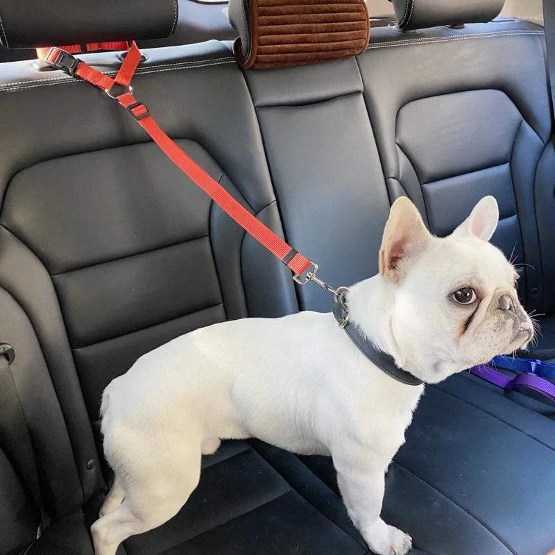 Update Dog Collars Car Seat Belt Safety Protector Travel Pets Accessories Leash Collar Breakaway Solid Harness For Traveling Supplies