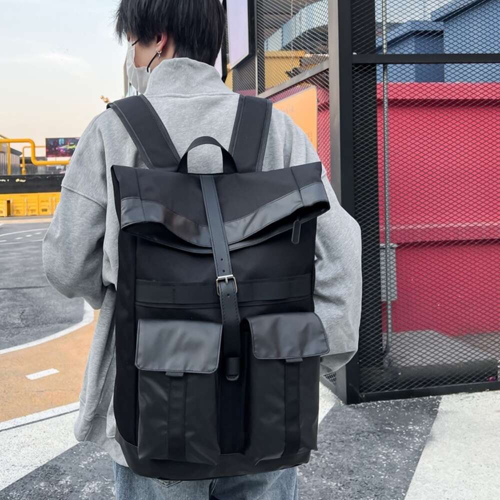 Ddmytiger Ddmytiger Dark Work Uniform Roll Mouth Outdoor Leisure Travel Trendy Brand New Design Sense Student Backpack H