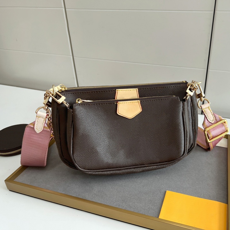 Luxury Designer bag Multi Pochette Accessoires Crossbody Women Leather Brown Flower Shoulder bags sleek design Hobo Chain Handbag Mini Purse high quality Wallet