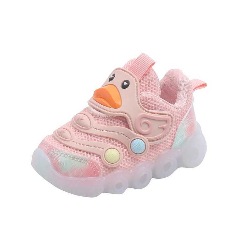 Athletic Outdoor Childrens Led casual cute cartoon duck sports childrens luminous tennis shoes boys and girls C260130