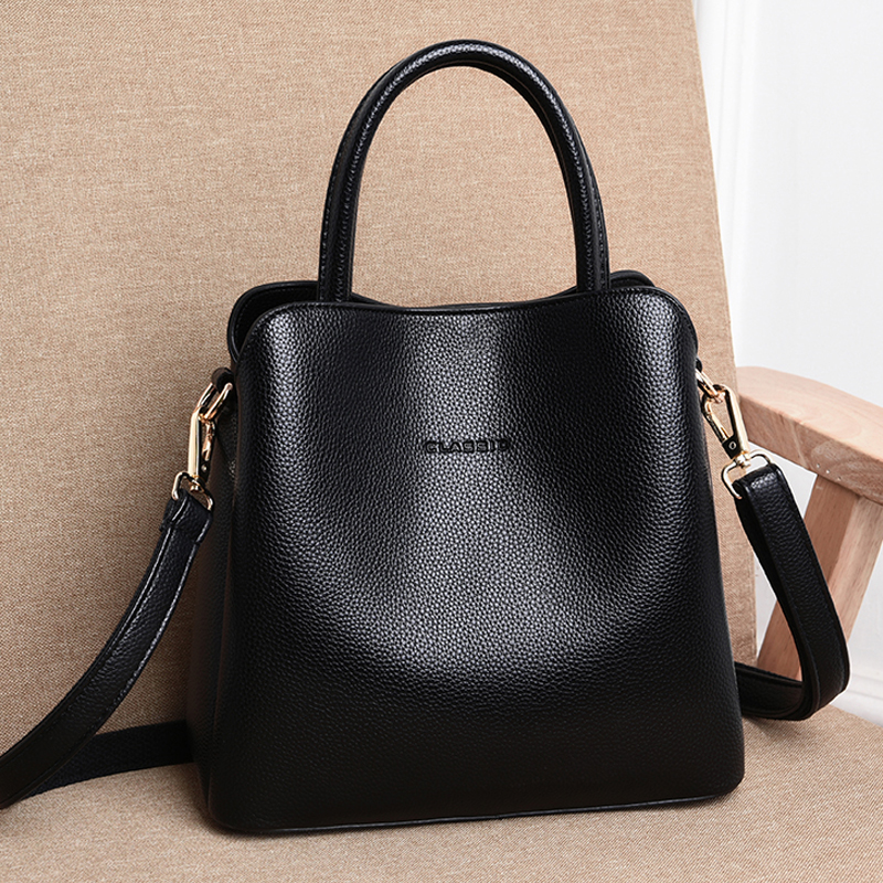 Brand Designer Shoulder Leather Handbags Three-layer Pocket Crossbody Bags For Women 2022 Tote Bag