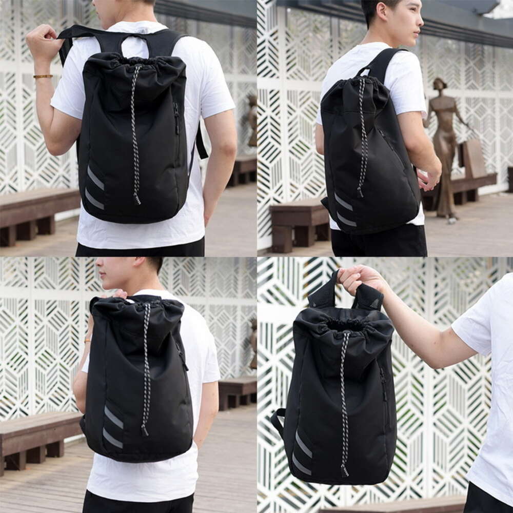 Ddmytiger Ddmytiger New Fashion Black Men S Sports Backpack With Water Splashing Prevention Large Capacity Casual And Simple Drawstring Basketball Bag