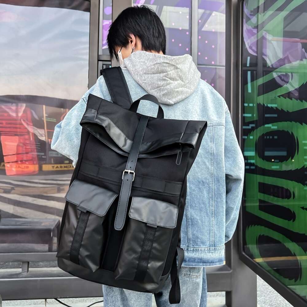 Ddmytiger Ddmytiger Dark Work Uniform Roll Mouth Outdoor Leisure Travel Trendy Brand New Design Sense Student Backpack H