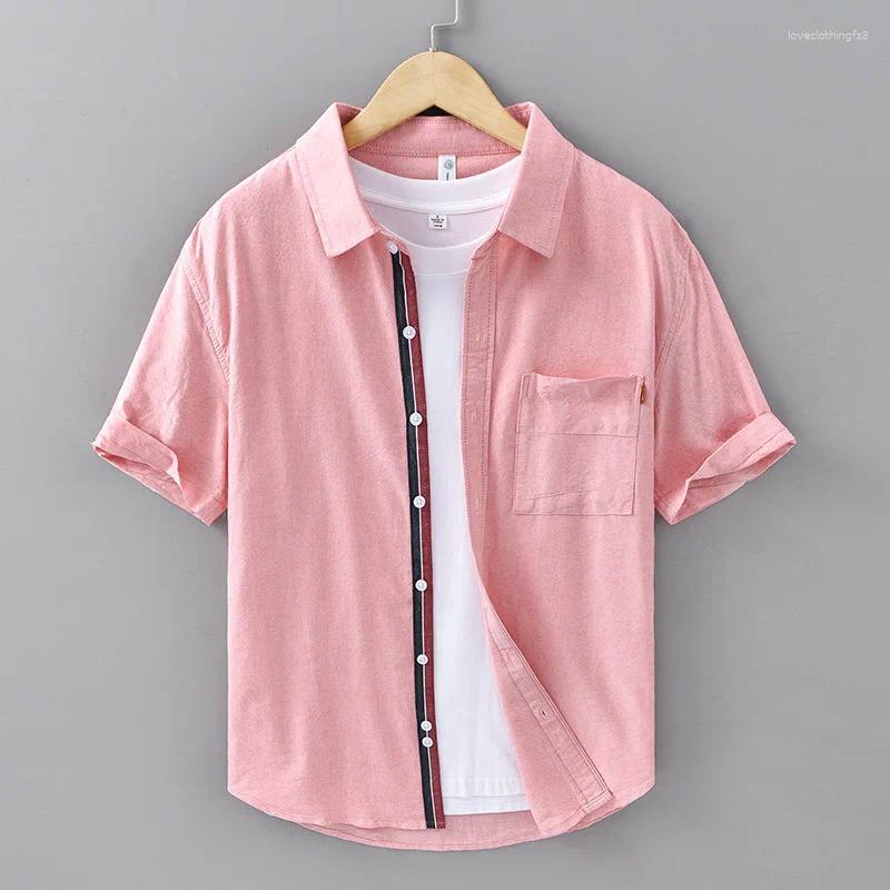 Polo Collar Spliced Short Sleeve Casual Summer Shirt For Men ()