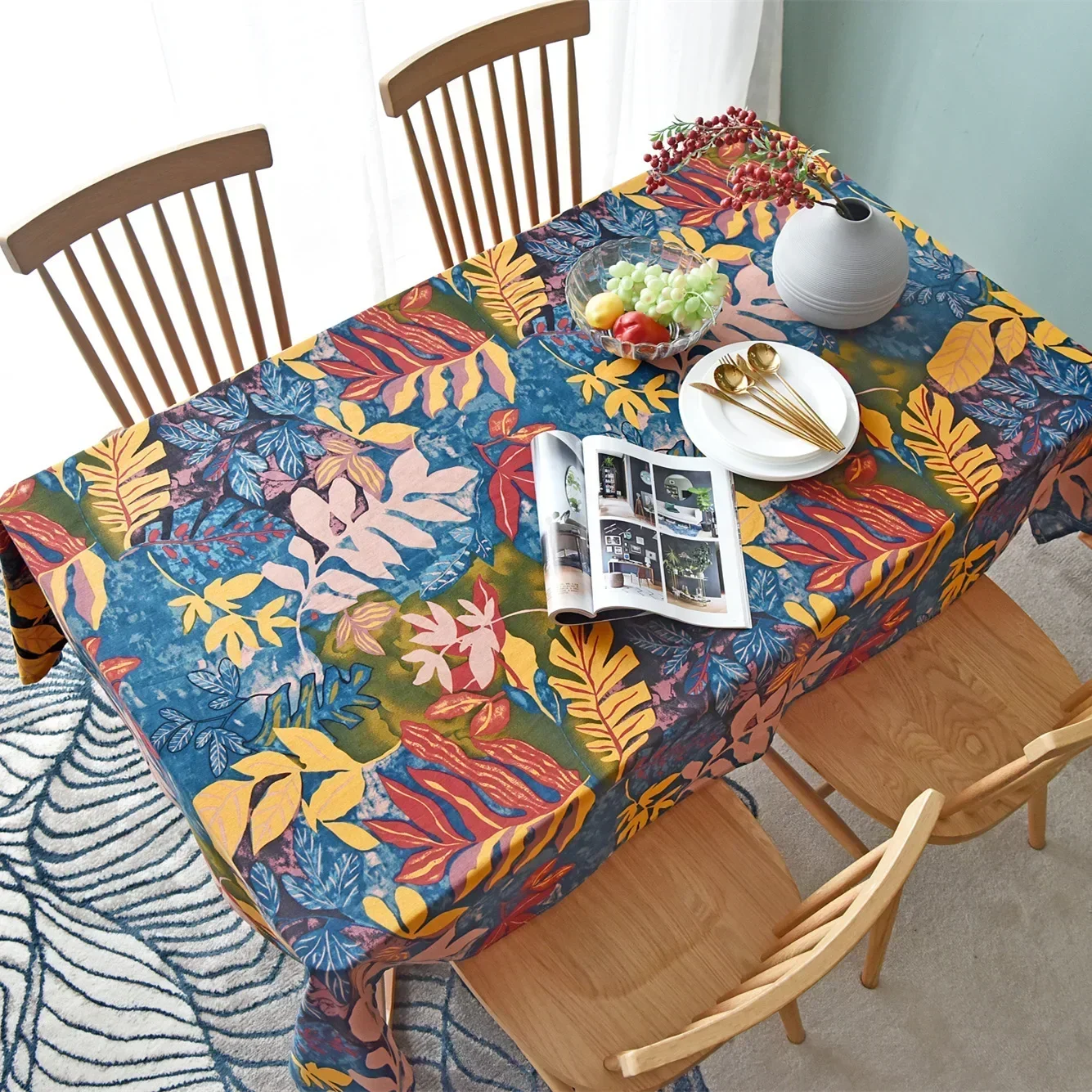 Coffee Table Cloth Covth Printing Cloth Mediterranean Cafe Table Clotalha De Mesa 597F01