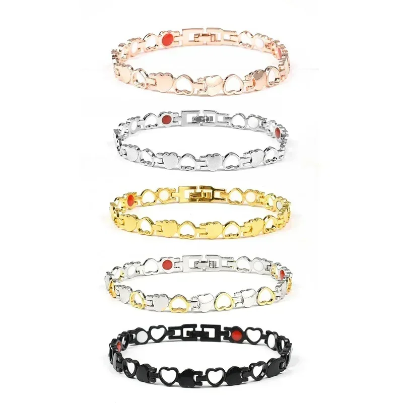 Magnetic Slimming Bracelet Steel Heart Healthy Weight Loss Bracelets For Women Men Sleep Aid Jewelry Gifts