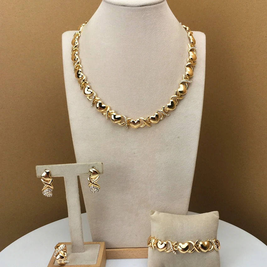 Yuminglai Heart Jewelry Hugs and Kisses Jewelry XOXO Jewelry African Fashion Jewelry for Women FHK10242 240524