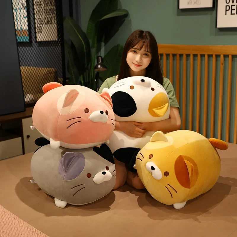 Stuffed Plush Animals 60cm Japanese Style Fat Cats Plush Toy Stuffed Animal Soft Hug Pillow Plushies Cat Doll Room Decor Gift For Child Girl Washable