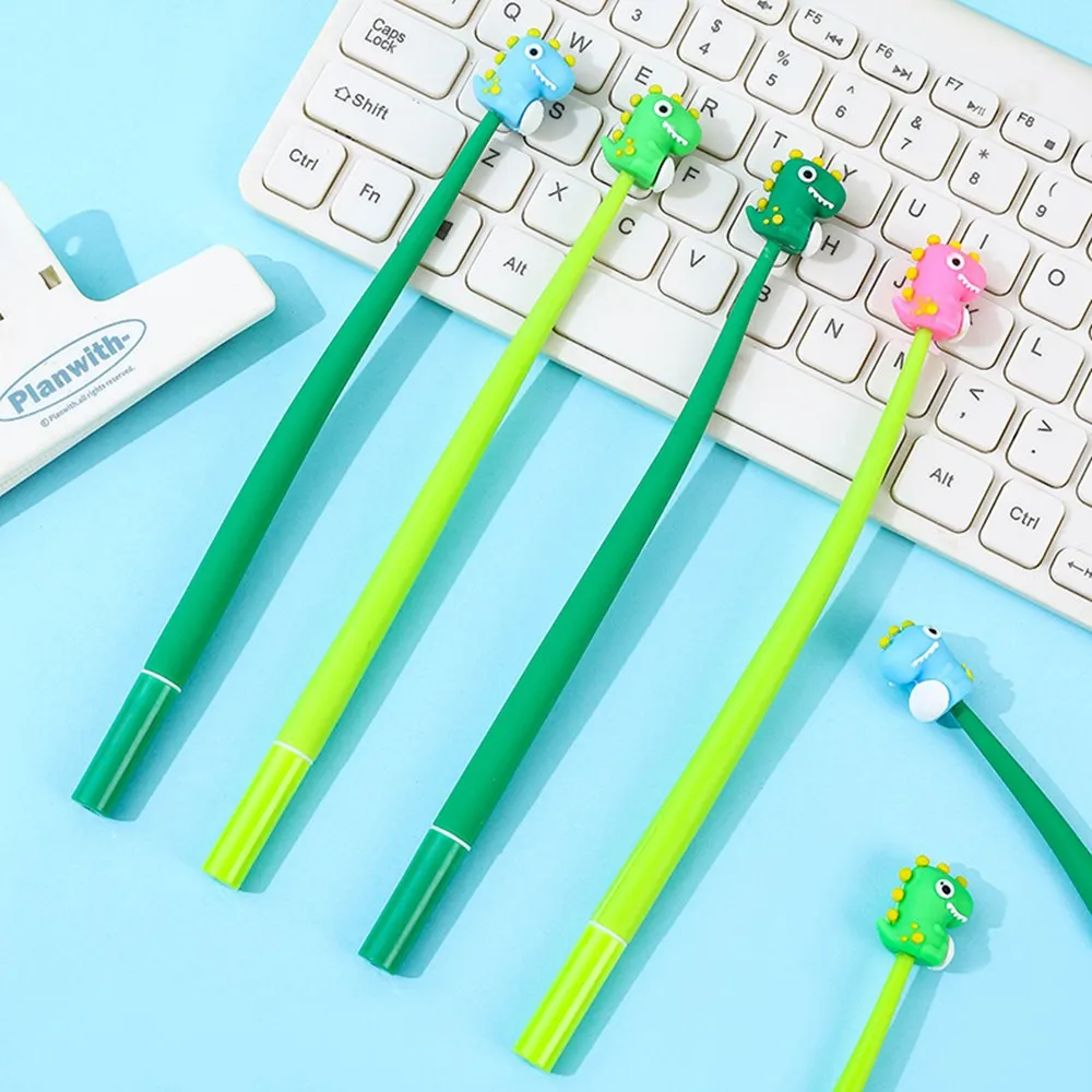 48pcs/lot Cute Dinosaur Gel Pen Black Fun Cartoon Gel Ink Pens Novelty Cool Pens Office Student Kids School Supplies
