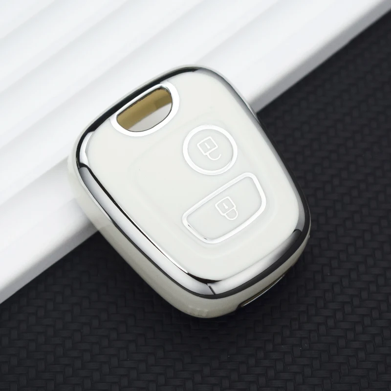 TPU Car Remote Key Case Cover Shell Fob Keychain For Peugeot 107 206 207 307 For Citroen C1 C2 C3 C4 For Toyota Aygo