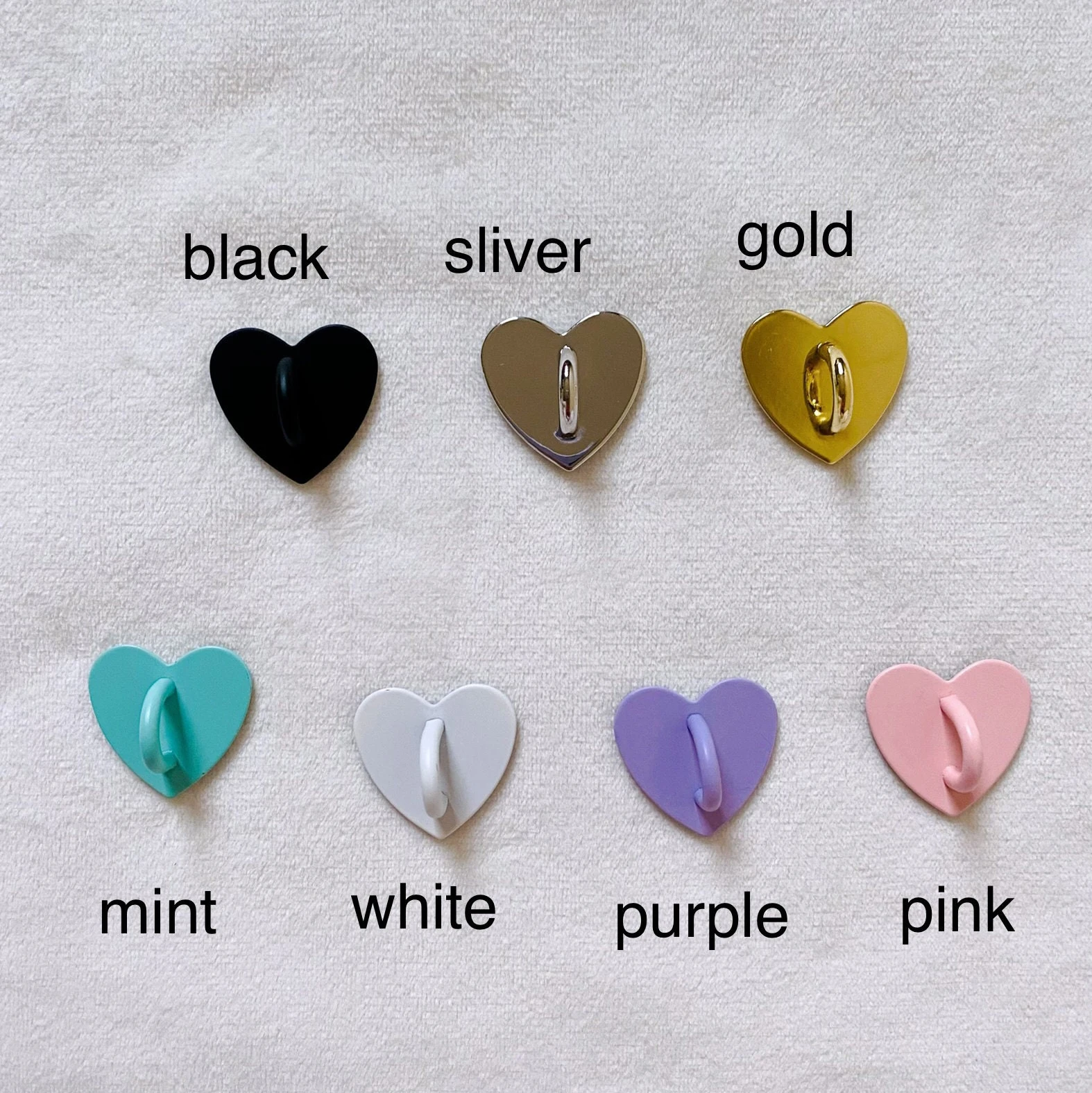 Kawaii Adhesive Metal Heart Phone Charm new Holder Mobile Phone Case Finger 2025 Ring Stand Hooks Buckle Charms Clasp Accessories String