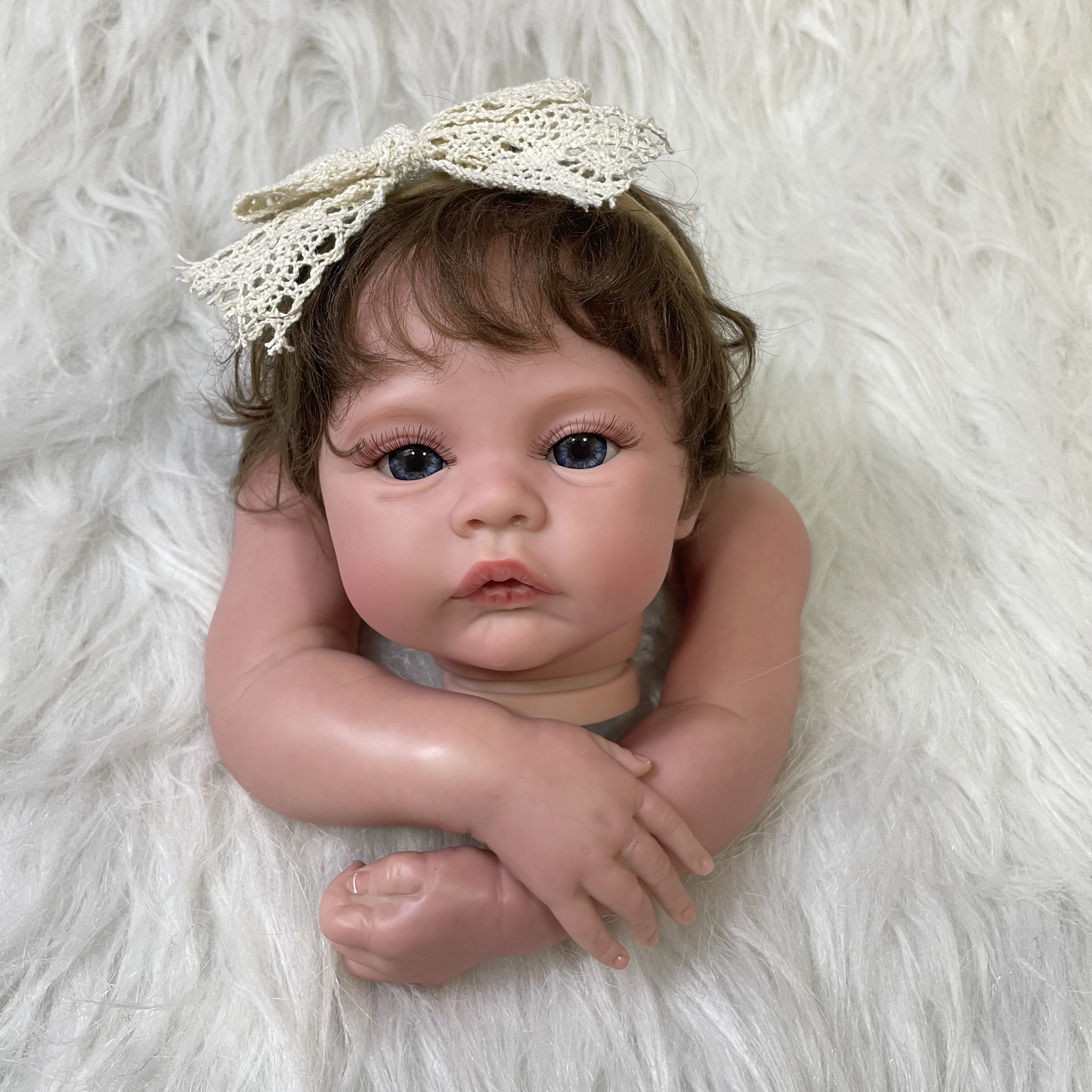 17Inch Already new Painted Reborn Doll Kit Meadow With Implanted Hair and Cloth 2025 Body Unassembled Handmade Doll Parts DIY