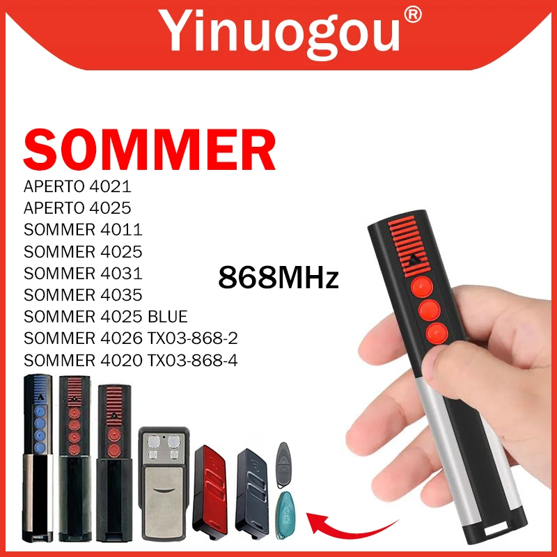 For SOMMER 4020 TX03-868-4 4026 TX03-868-2 Garage Remote Control Compatible With SOMMER 4011 4025 4031 4035 868MHz Transmitter