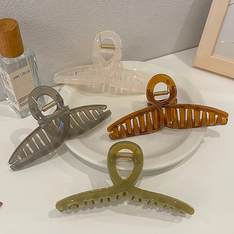 New Hair Claw Catch Clip Large Jelly Color Cross Shark Clip Ins Korea Morandi Color 2025 Hairpin Plate Hair Bath Crab new Clamps Headwear