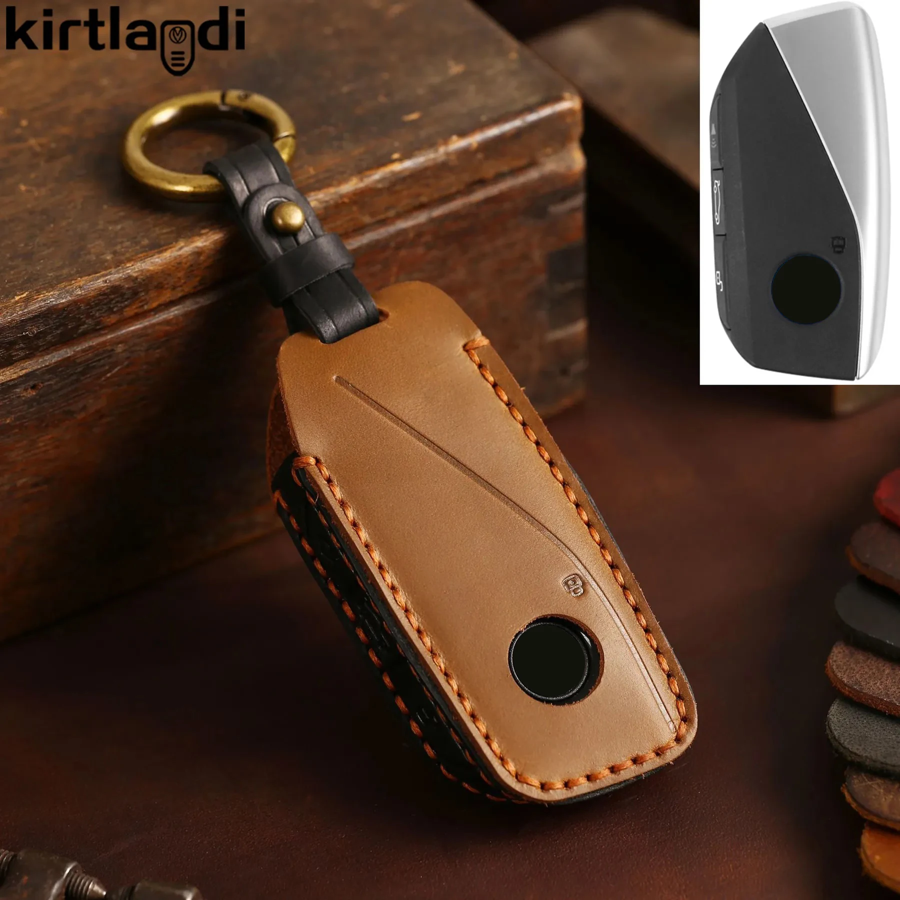 New 2023 Leather Remote Key Case Cover For Series 7 740Li X7 XM I7 IX U11 new G21 F40 U06 Ixs 2025 Car Accessories Keychain Holder