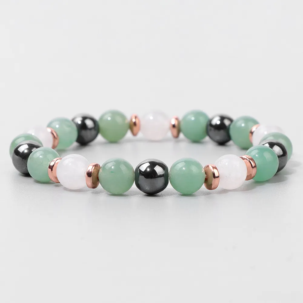 Natural Stone Green 2025 Aventurine new Beads Bracelet Men Hematite ite Energy Bracelets Women Quartz Reiki Fine Jewelry Gifts 8mm