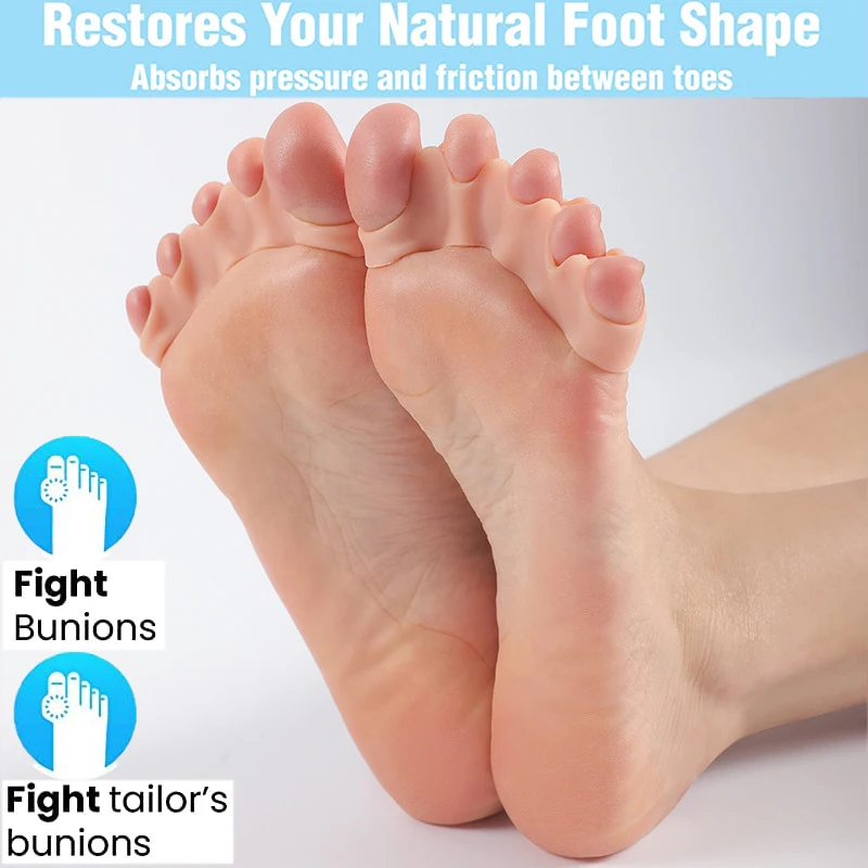 new Pexmen 2Pcs Toe Separator Spacers Toe Straightener Bunions and Restore Toes to Their Original Shape 2025 for Men and Women