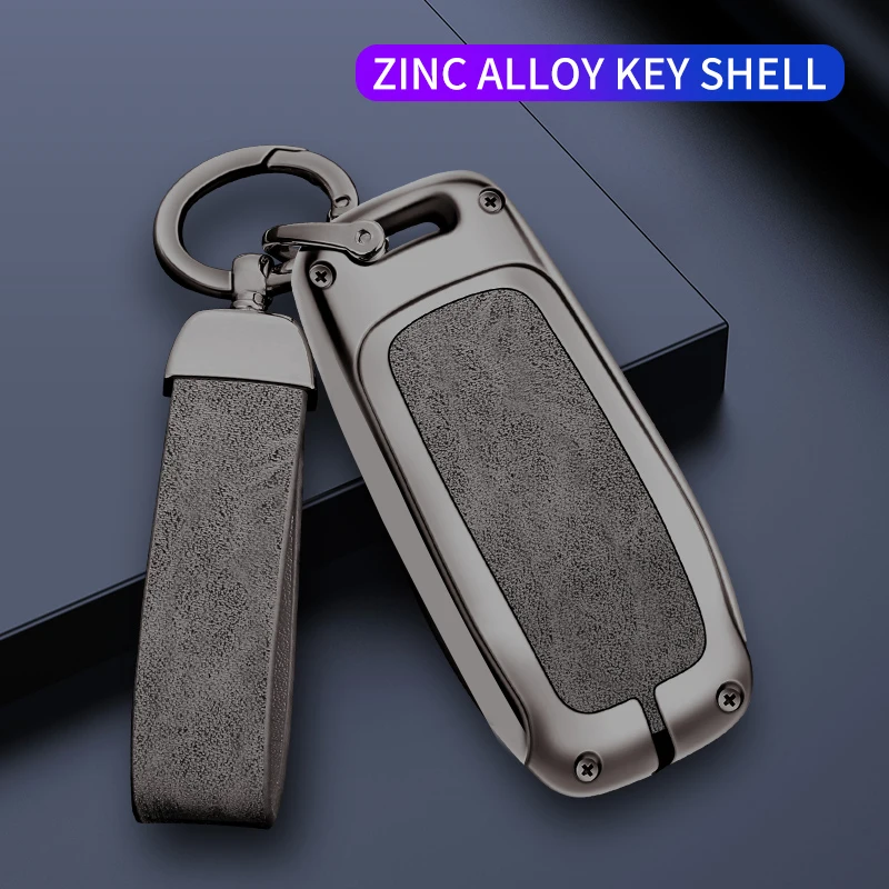 Metal Leather Car Key Case Cover Fob for Mercedes Benz A C E S G Class GLC CLE CLA GLB GLK GLS W177 W205 W212 W213 W222 X167 AMG