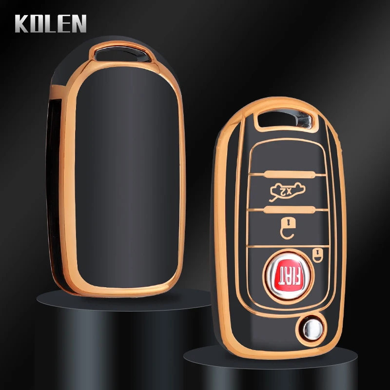 TPU Car Folding Key Case Cover Shell For FIAT Tipo Toro Nuovo Freedom 500X Doblo Argo Grazie new Protector 2025 Holder Fob Accessories