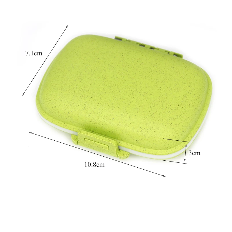 8 Grids Tablet Organizer, new Travel Pill Box with Sealed Ring, 2025 Small Tablet Box, Wheat Straw Medicine Container organizer box