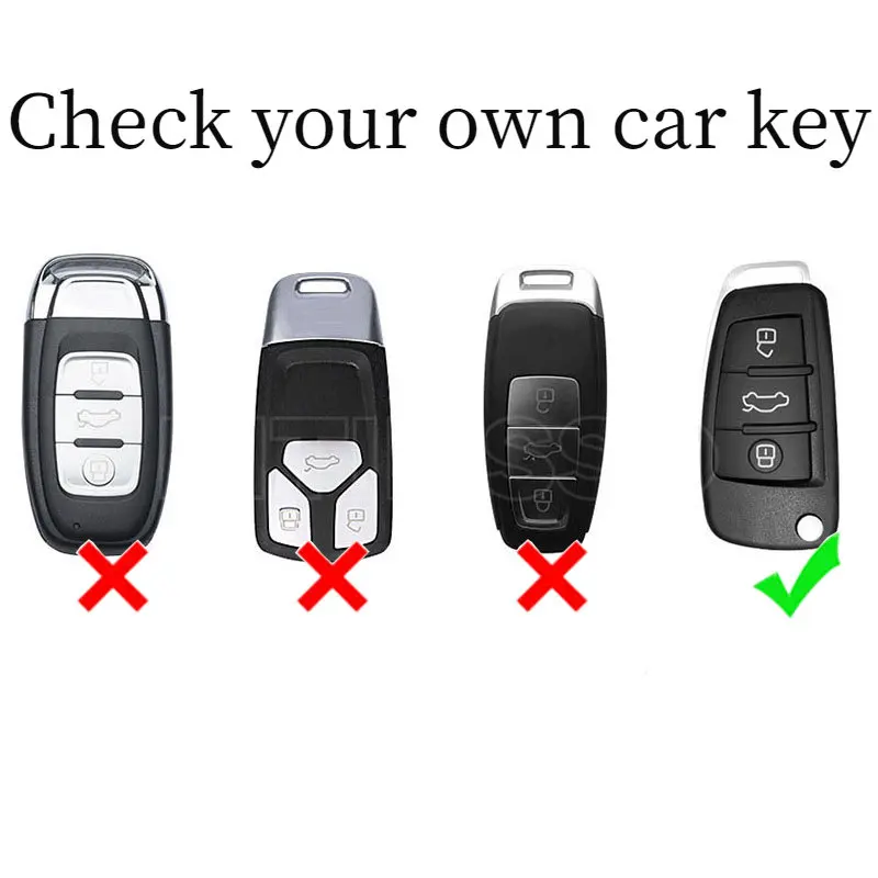 Alloy Folding Car Key Case Cover for Audi A1 A3 A6 C5 C6 Q3 Q2 Q7 TT TTS R8 S3 S6 RS3 RS6 A4 Accessories Keychain Protector