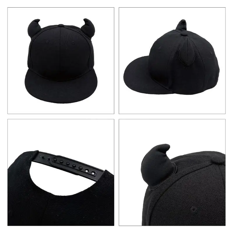 Y2k Teens Cute Baseball Cap with Devil Horn Decor Outdoor Sports Leisure Baseball Cap Woman Breathable Cycling Cap