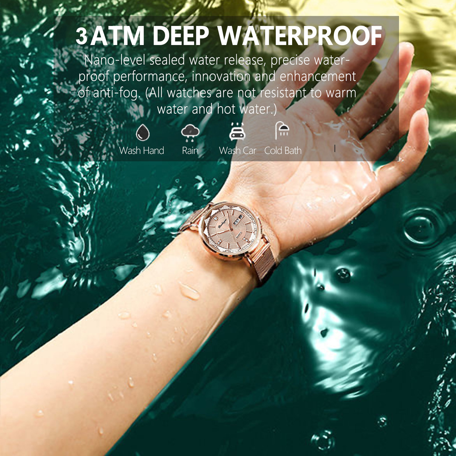 Relojes de cuarzo de lujo para mujer, pulsera informal de malla luminosa, resistente al agua, de acero inoxidable, novedad de 2024