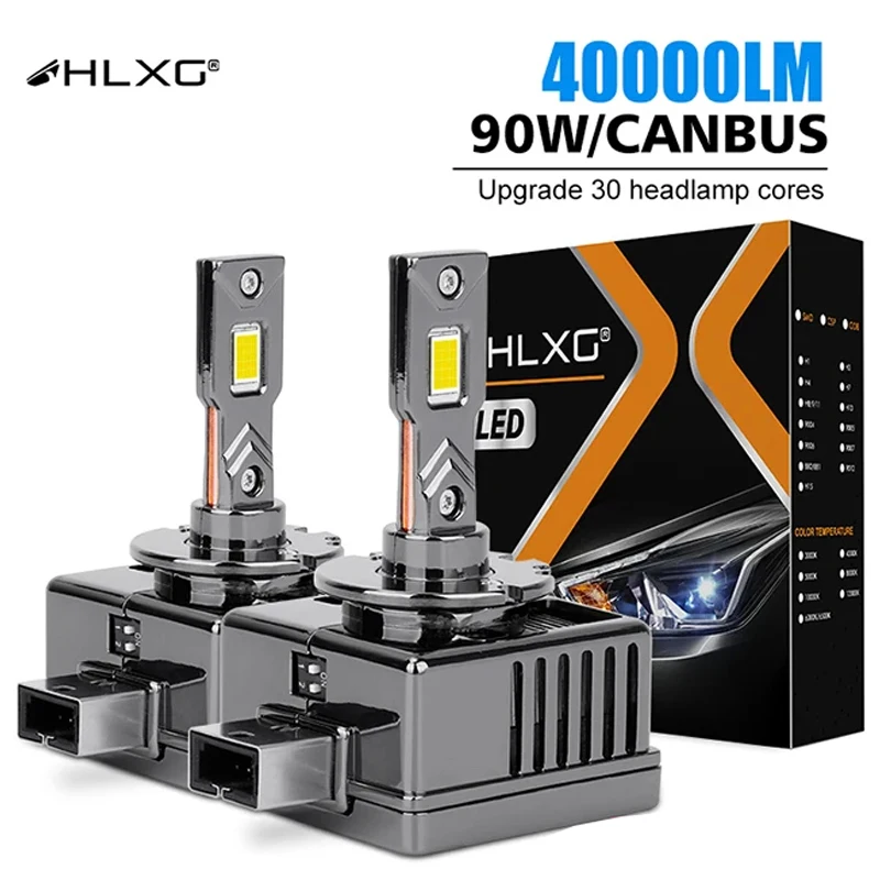 D3S LED D1S D4S D2S D8S D5S LED Canbus Headlights HID D1R D2R new D3R D4R Bulb 90W 40000LM 2025 Car Light Turbo Lamp 6000K Automobile